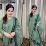 Agha Noor Premium Party Dress - 03 ( Light Apple Green Color ) - Image 2