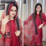 Agha Noor Premium Party Dress - 02 ( Maroon Color ) - Image 2