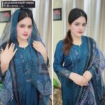 Agha Noor Premium Party Dress - 01 ( Sea Green Color ) - Image 2